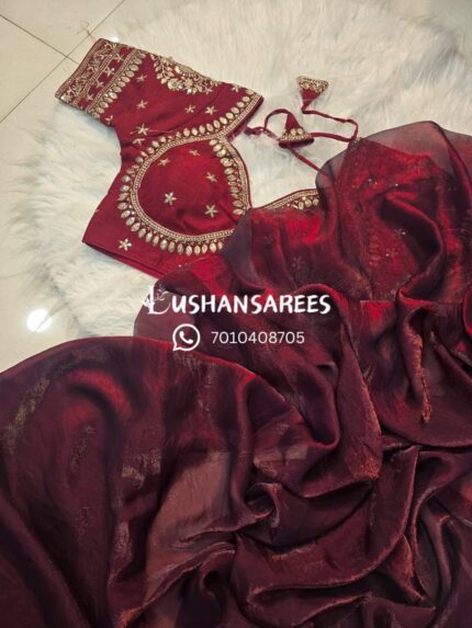 Space Silk Saree with work blouse